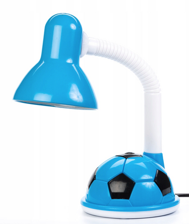 Dziecięca lampka biurkowa niebieska piłka nożna 1xE27