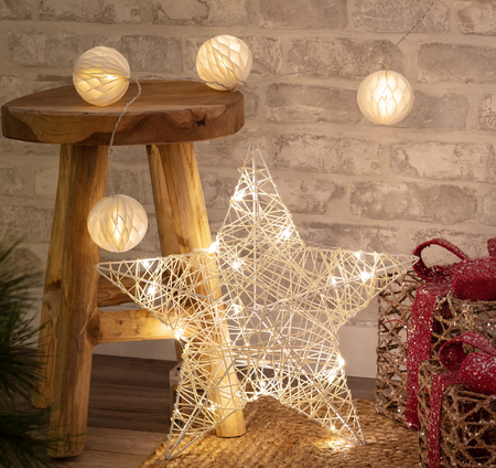 Świąteczna gwiazda girlanda LED 42cm na baterie