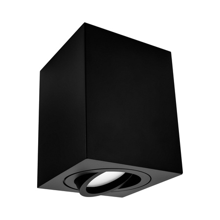 Oprawa sufitowa natynkowa czarna GU10 80x80 kwadratowa ruchoma 