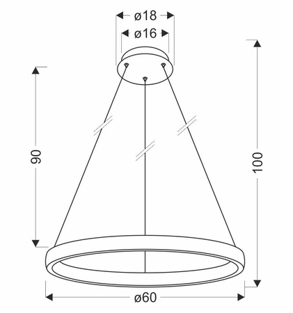 Hashim lampa wisząca 60cm złoty 34W LED kryształki bezbarwne