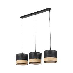 Lampa wisząca PAGLIA Black 3xE27 listwa