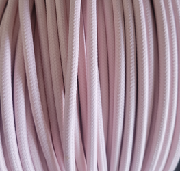 Dekoracyjny kabel przewód w oplocie  2x0,75 różowy Majtek 1m