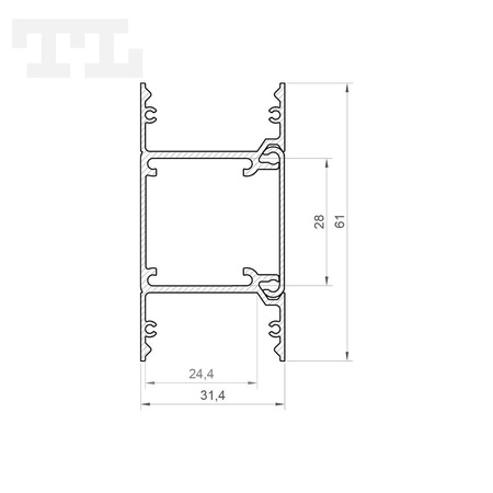 LED P22-10 Profil 2000 mm czarny lakierowany (nr kat 86221013)