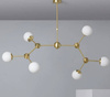 Lampa Sufitowa Metalowa Moonlight 6xG9 złota mleczne kule