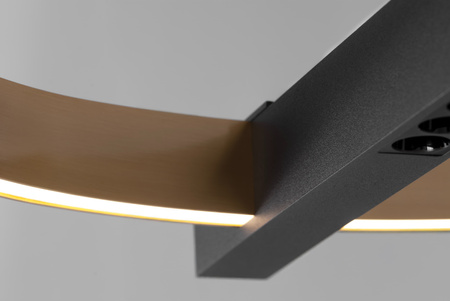 Stylowa lampa wisząca LED, złoty okrąg 40 cm K-8232 z serii METIS