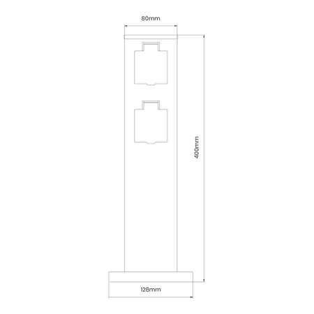 Słupek Ogrodowy Electric 40cm czarny  wbudowane 2 x gniazdo