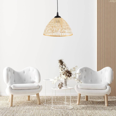 Lampa wisząca BOHO bambusowa 28cm TH1B czarna