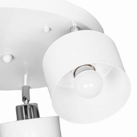 Lampa sufitowa plafon na 3 klosze biała metalowa