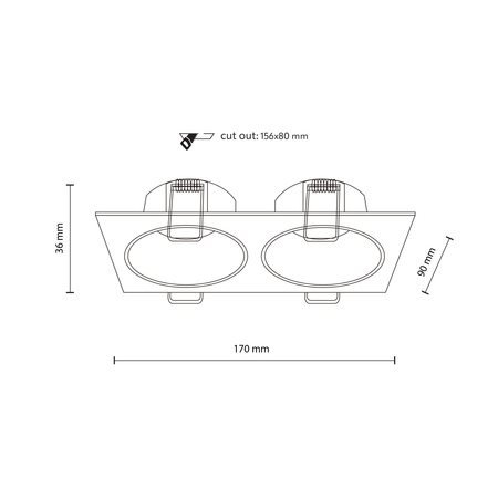 Tk Lighting PRISMA DUO BLACK 2xGU10