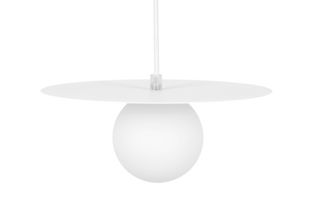Lampa wisząca w białym kolorze, klosz fi10 cm K-5431 z serii ROBIN