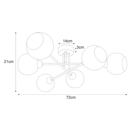 Lampa sufitowa K-JSL-1302/6 z serii FONS