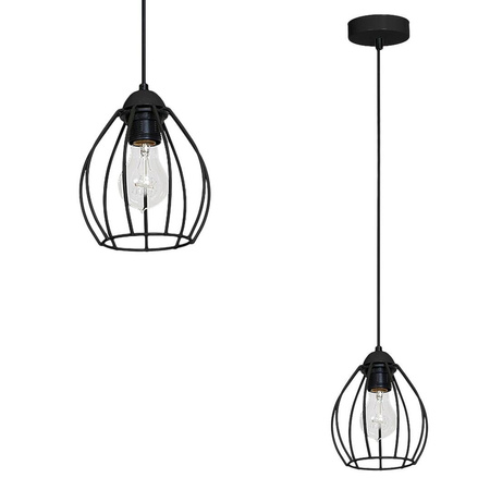 Lampa Wisząca DON BLACK 1xE27 czarna