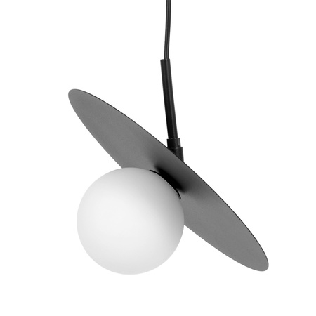 Czarna lampa wisząca z kloszem, regulowana tarcza K-5371 z serii SANTE