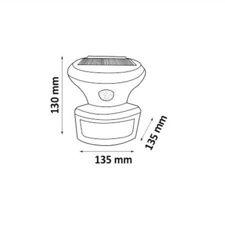 Lampa solarna Led PIR SL1844 z czujnikiem zmierzchowo-ruchowym