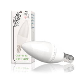 Żarówka LED świeczka E14 6W=50W Zimna EL