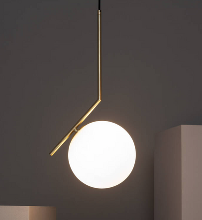 Lampa Wisząca z Metalu i Szkła Moonlight 1xE14 złota