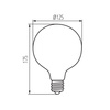 Żarówka dekoracyjna Led filament G125 8W ciepła 2700K kula