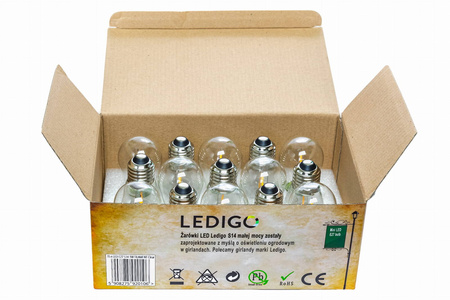 Pakiet 10 szt żarówka LED E27 1W S14 girlandowa