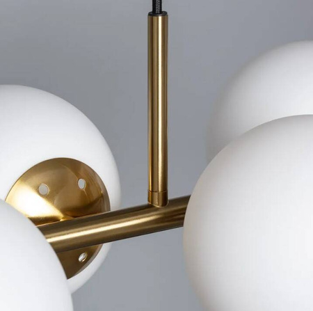 Lampa Wisząca szklane białe kule Amatler 6xE27