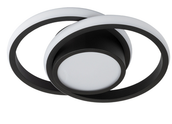 Lampa sufitowa Plafon Lumino czarny podwójny okrąg modern LED 30W 4000K