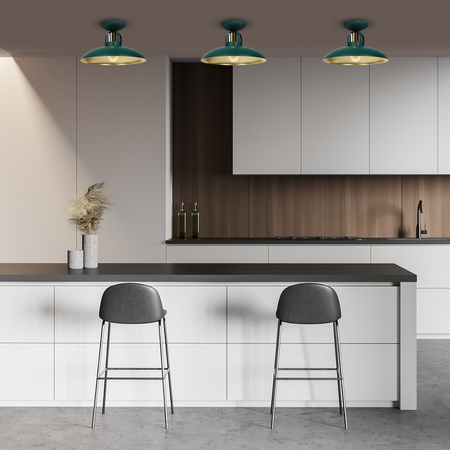 Lampa sufitowa FELIX GREEN/GOLD 1xE27 butelkowa zieleń