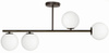 Lampa sufitowa Milano czarna 4xE14 mleczne kule