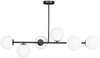 Lampa sufitowa Milano czarna 6xE14 mleczne kule EP1C20
