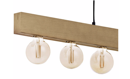 Drewniana lampa wisząca dąb 6 x E27 Rustykalna