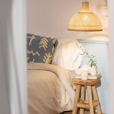 Naturalna lampa wisząca E27 Boho Handan