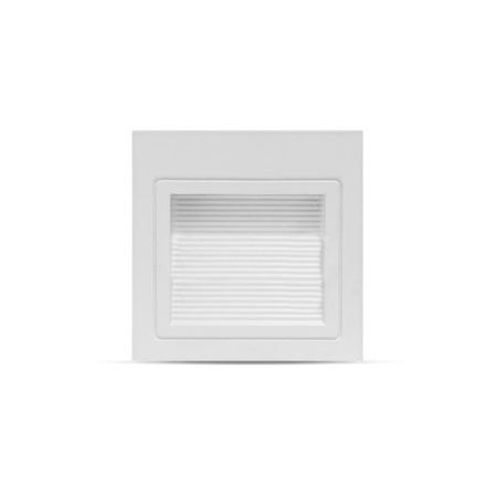 Oprawa Schodowa LED V-TAC 3W LED Kwadrat Biała 230V VT-1143 4000K 200lm