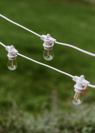 Girlanda świetlna ogrodowa 5m 10 opraw biała