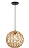 Lampa wisząca kula Boho E27 przeplatana sznurem jutowym 29cm