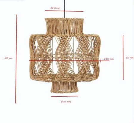 Naturalna Lampa wisząca Rattanowa zewnętrzna Oia Ø40cm Boho