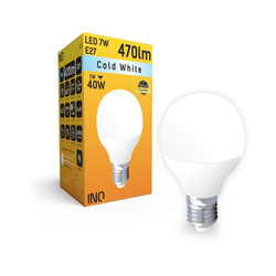 Żarówka LED E27 9W KULKA 620lm zimna 6000K INQ