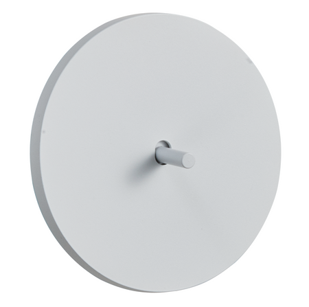 Włącznik podtynkowy okrągły metalowy pojedynczy / schodowy TOGGLICA ROUND 4U biały mat