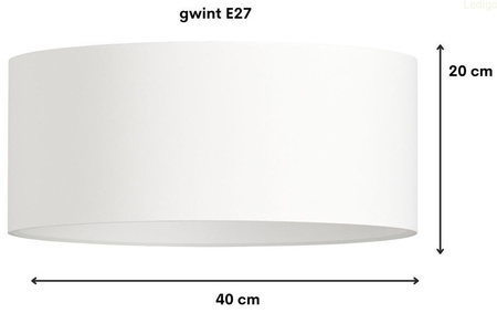 Abażur walec Oro Deluxe biały 40cm E27