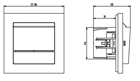 Ospel Sonata Kaszmir Łącznik hotelowy z podświetleniem pomarańczowym ŁP-15RS/m/82