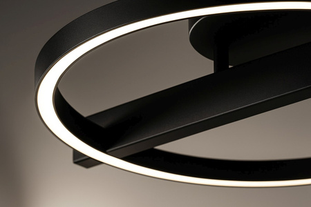 Lampa sufitowa LED do sypialni, czarny okrąg K-8231 z serii TIVOLI