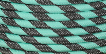 Dekoracyjny Przewód w oplocie SERPENTYNA  mięta - melanż kabel 2x0,75