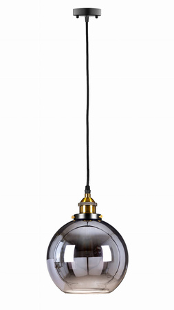 Lampa wisząca  duża szklana kula GRAFITOWA lustrzana