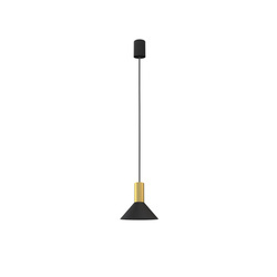 Nowodvorski Lampa wisząca metalowa czarna mosiądz HERMANOS