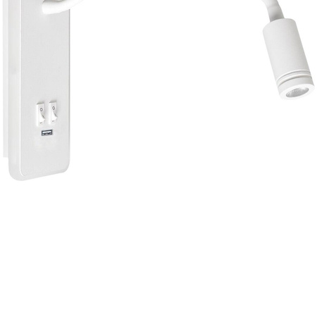 Lampka nocna Kinkiet LED Z USB BASE 8W+2W white biały