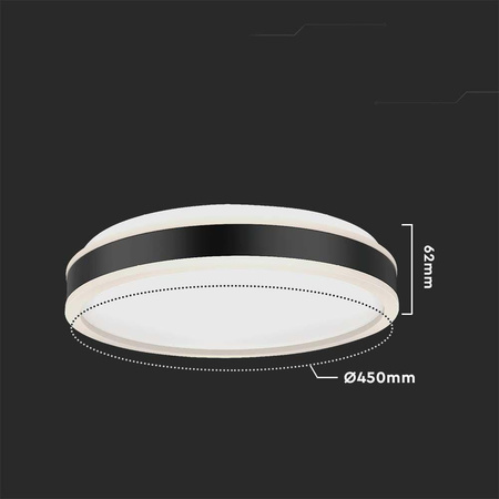 Plafon V-TAC 24W LED 3w1 Czarny Okrągły fi.45cm VT-7780 4000K 2500lm