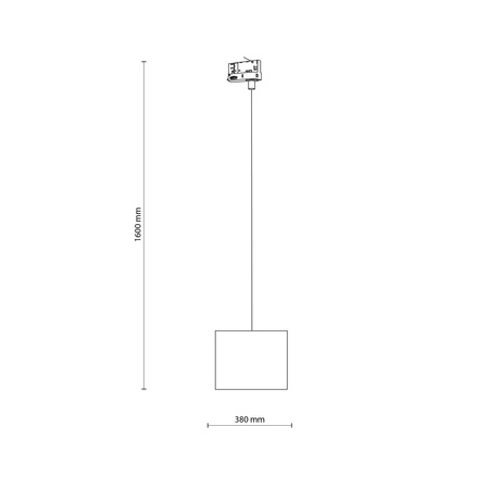 Tk Lighting TRACER WHITE 200 TRÓJOBWODOWY lampa wisząca 1XE27