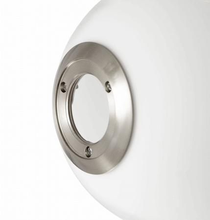 Lampa sufitowa Milano silver pojedyńcza mleczna kula