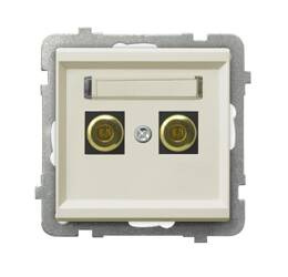 Gniazdo głośnikowe pojedyncze Ospel Sonata Ecru