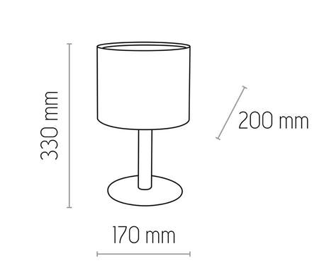 Lampka nocna stołowa Deva Graphite 1x E27 szara