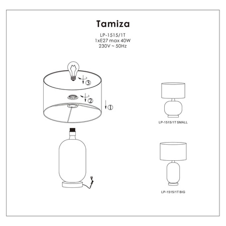 Light prestige Tamiza biurkowa duża czarna LP-1515/1T big black
