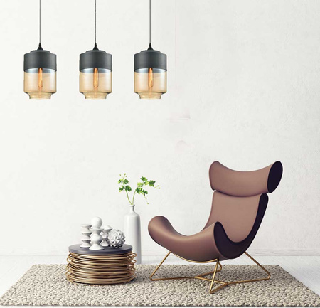 Lampa sufitowa wisząca szklana modern podłużna LED