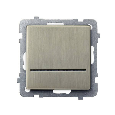 Łącznik kontrolny z podświetleniem niebieskim Sonata Nowe Srebro Ospel